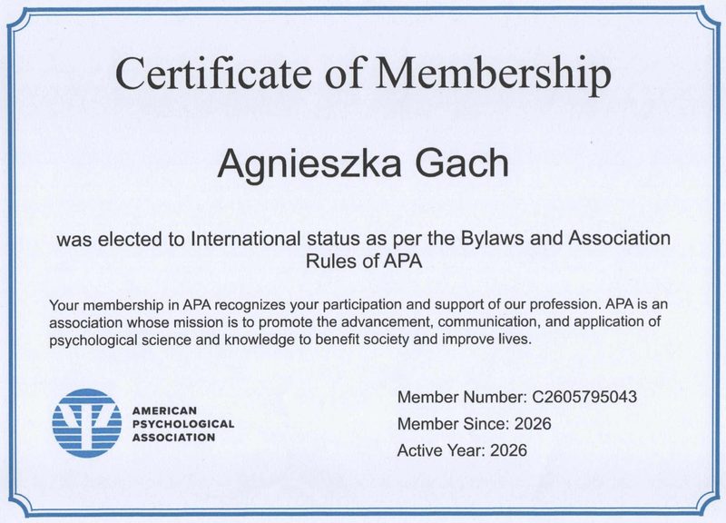 APA Membership - Agnieszka Gach